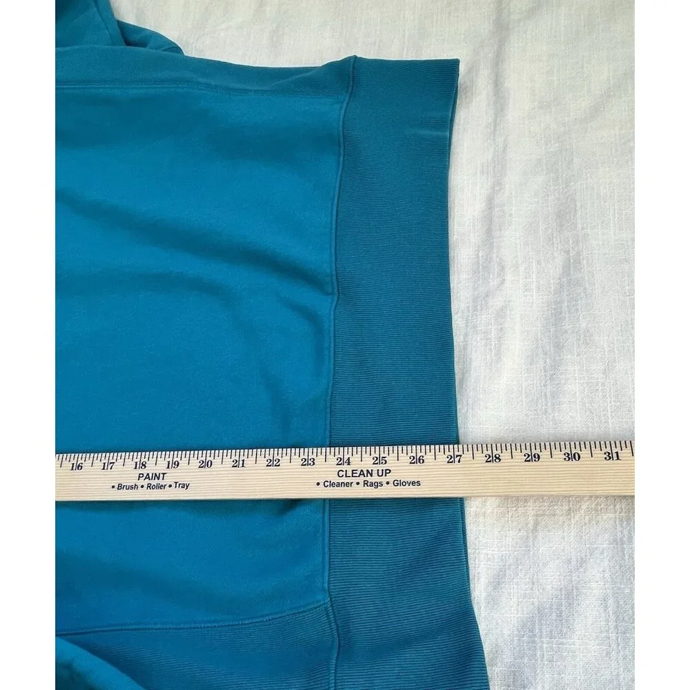 Champion Reverse Weave Arm Spell Out Crew Neck Sweatshirt Aqua Size Large - Picture 9 of 9